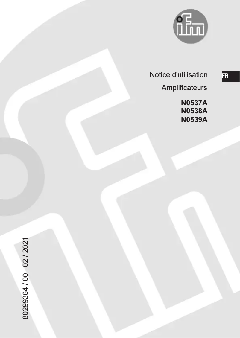 Page n°1 - Manuel utilisateur IFM N0539A