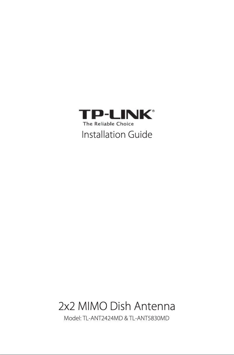 Page n°1 - Mode d'emploi TP-Link TL-ANT5830MD