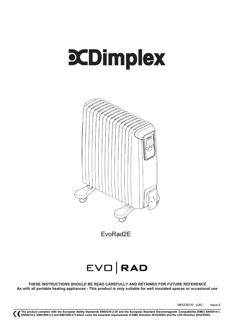 Page 1 de la notice Manuel utilisateur Dimplex EVORAD2E