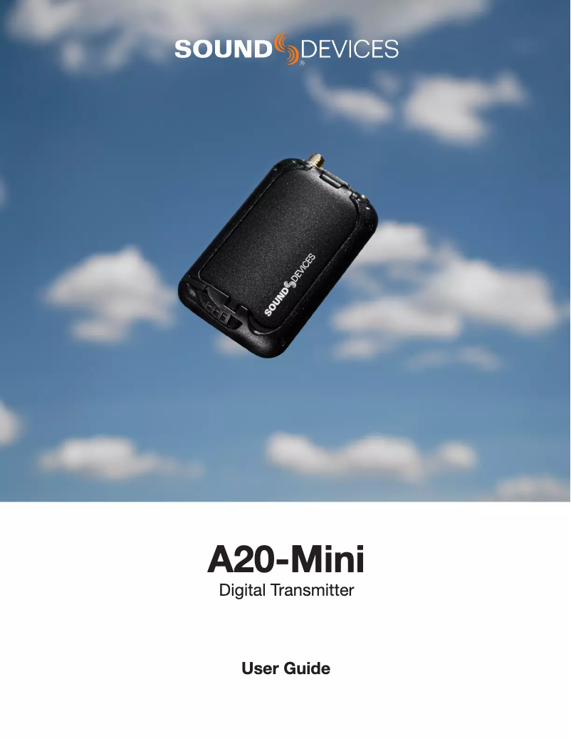 Image de la première page du manuel de l'appareil A20-Mini
