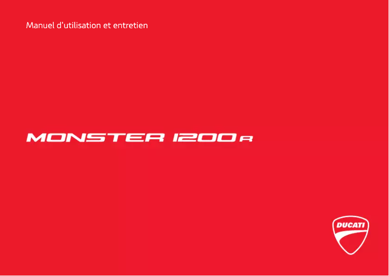 Page 1 de la notice Manuel utilisateur Ducati Monster 1200 R (2019)