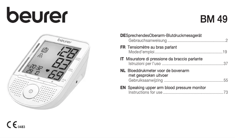 Page 1 de la notice Manuel utilisateur Beurer BM 49