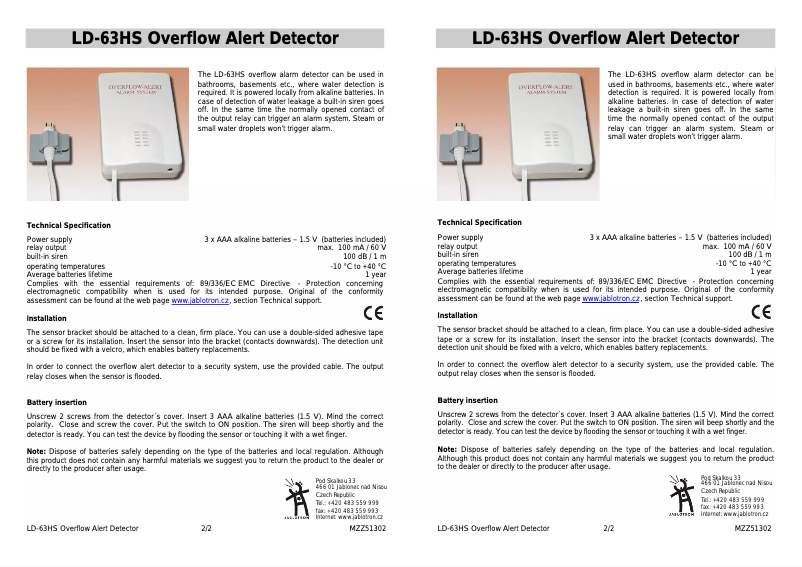 Image de la première page du manuel de l'appareil LD-63HS