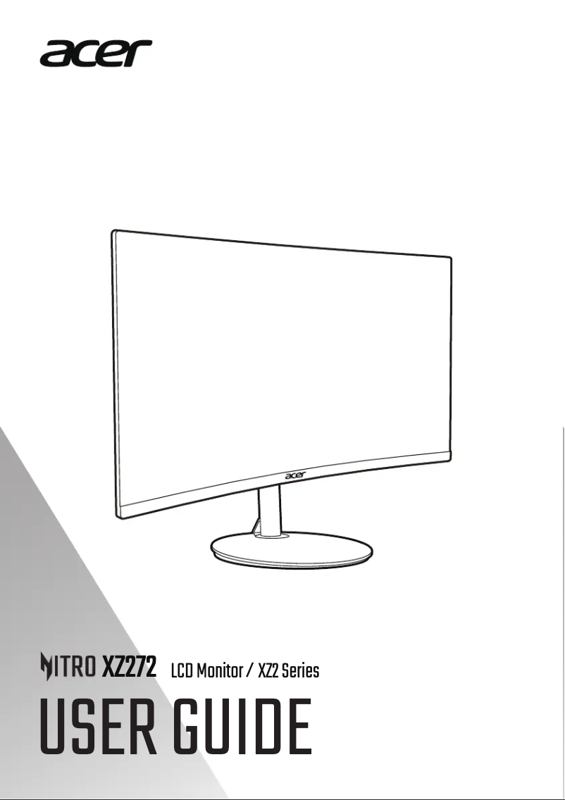 Page 1 de la notice Guide de démarrage rapide Acer XZ272S3