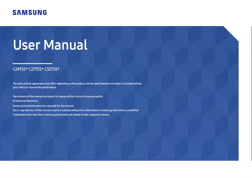 Page 1 de la notice Manuel utilisateur Samsung LC24T550FDNXZA
