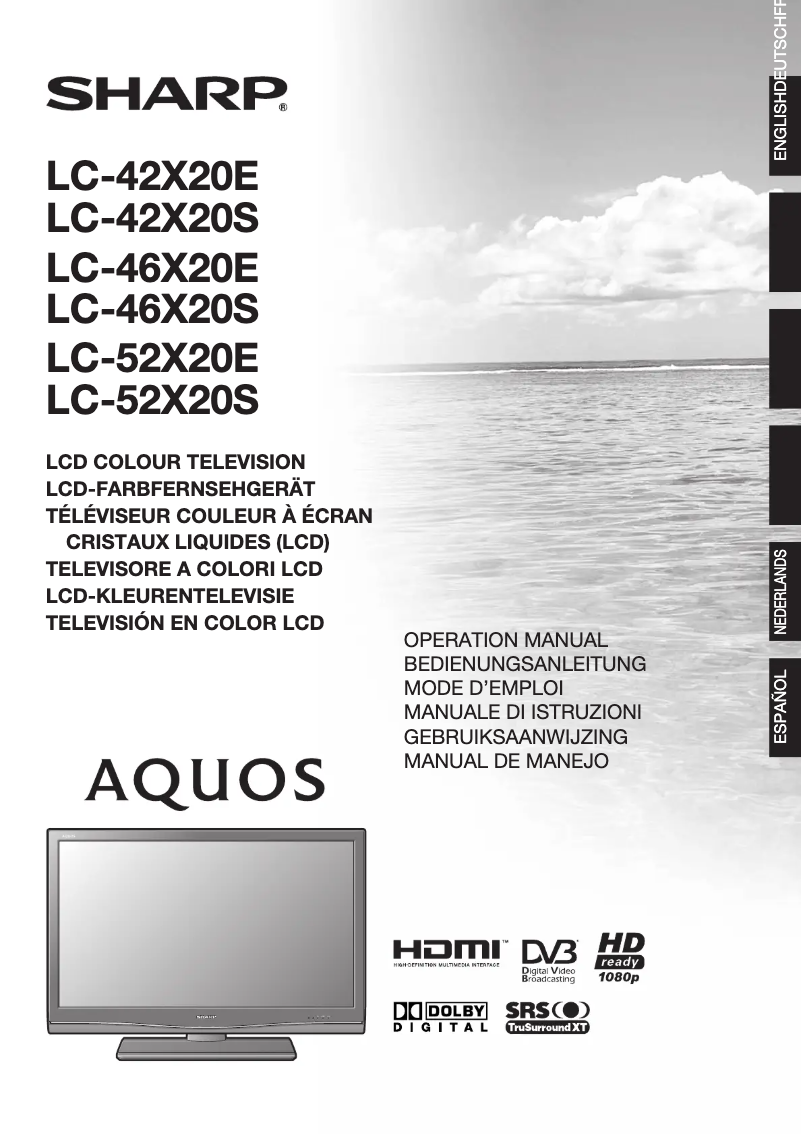 Page n°1 - Manuel utilisateur Sharp Aquos LC-52X20S