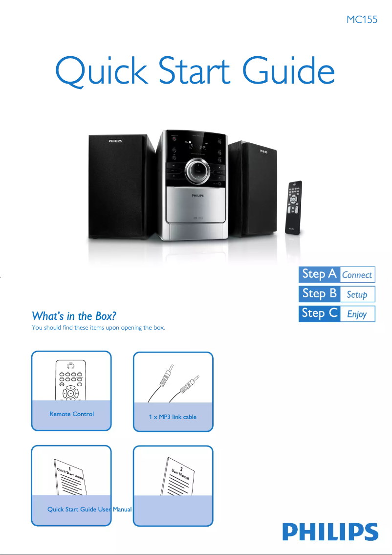 Página 1 del manual Guía de inicio rápido Philips MC 155