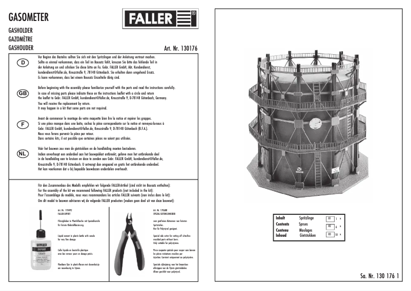 Page n°1 - Manuel utilisateur Faller 130176