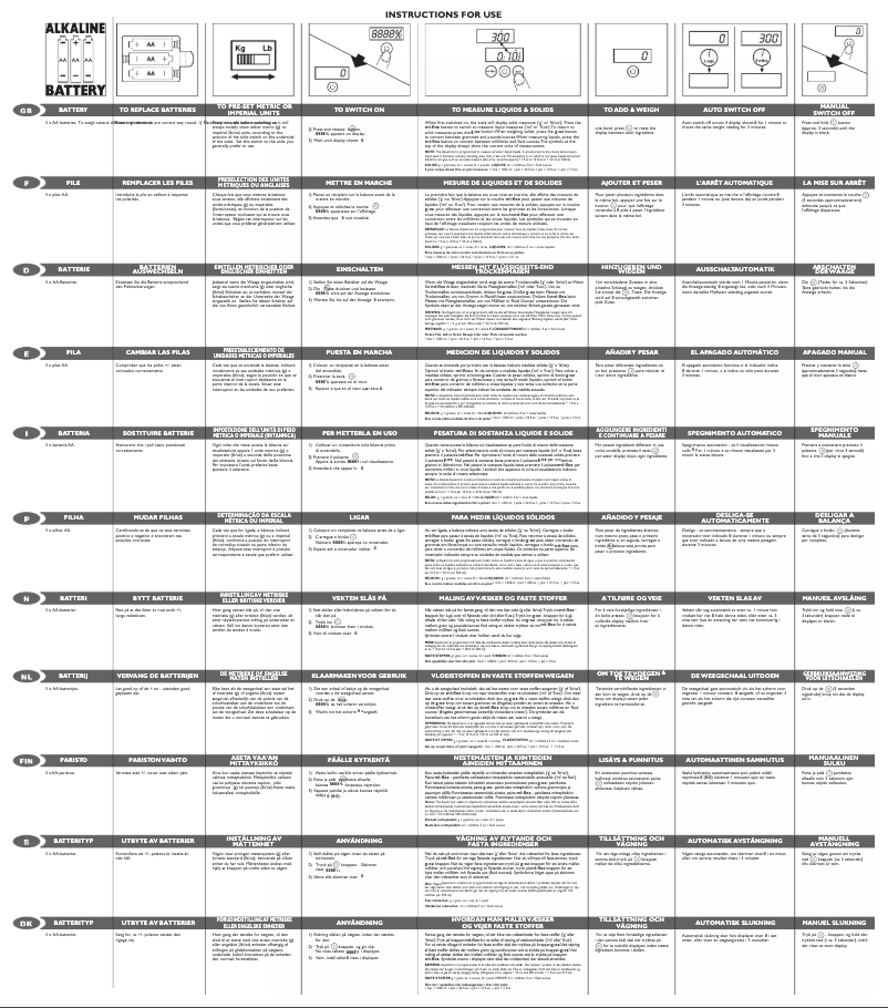 Page 1 of the manual User Manual Salter SL2014