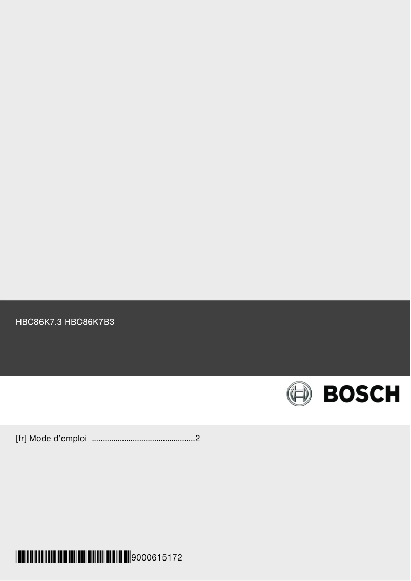 Page n°1 - Manuel utilisateur Bosch HBC86K7B3
