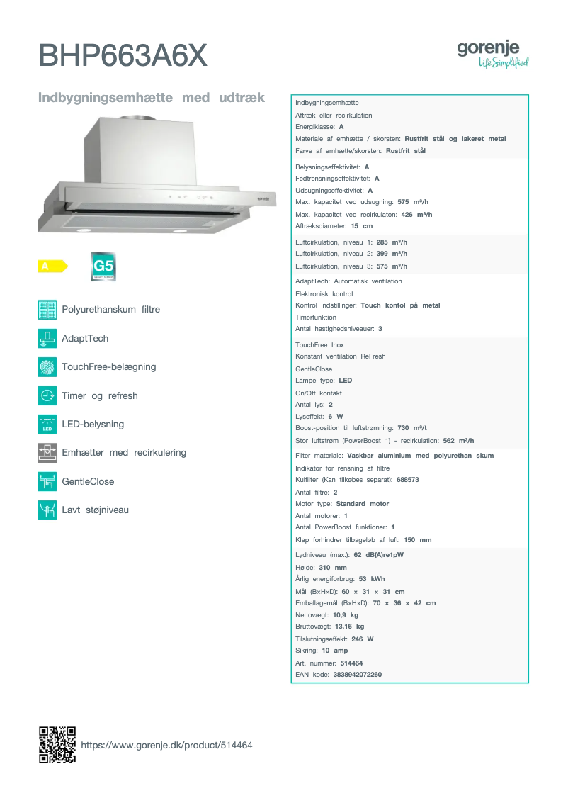 Image de la première page du manuel de l'appareil BHP663A6X