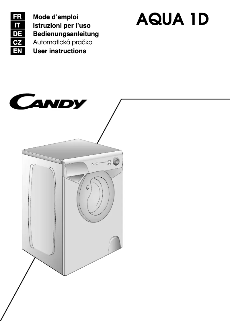 Page n°1 - Manuel utilisateur Candy AQUA 0835 1D