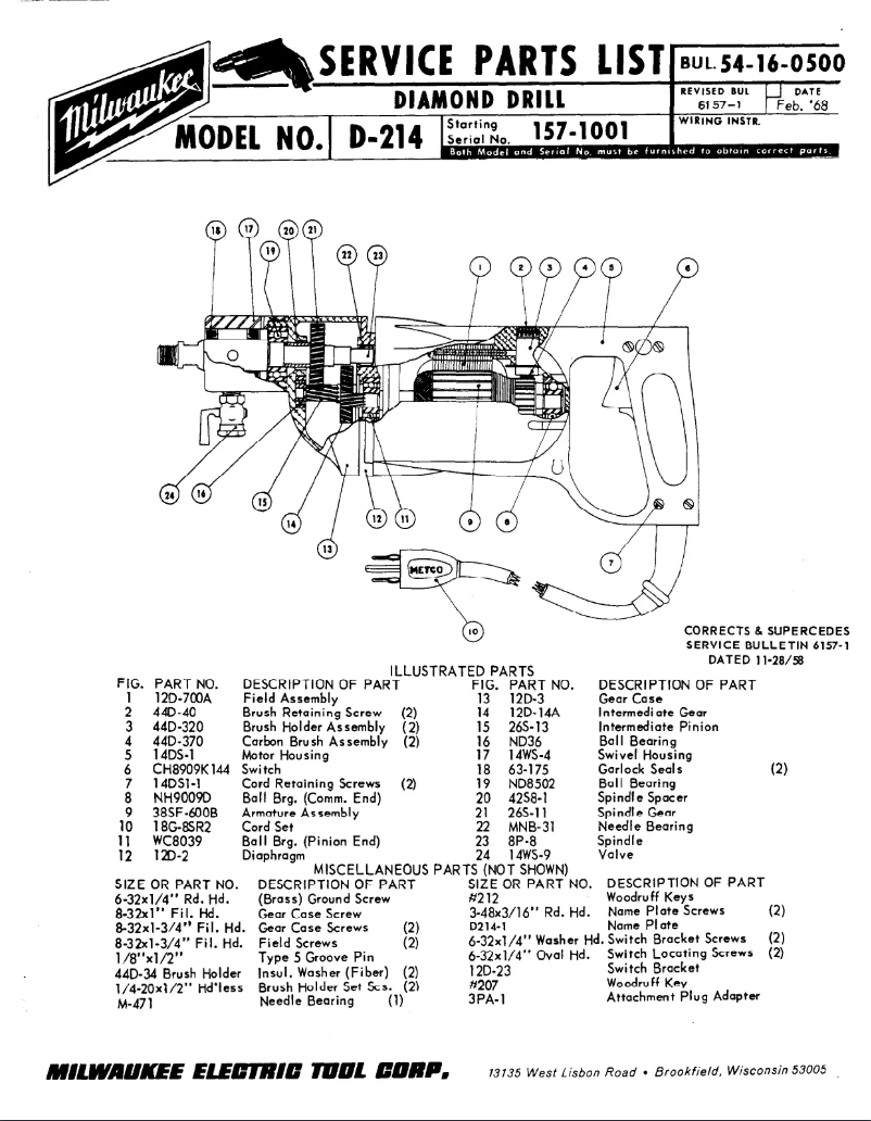 Page 1 de la notice Manuel utilisateur Milwaukee 3700