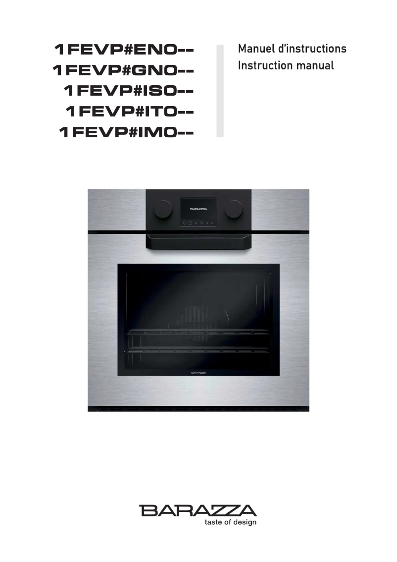 Page 1 de la notice Manuel utilisateur Barazza 1FEVTP