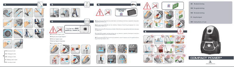 Page 1 de la notice Manuel utilisateur OBH Nordica Compact Power VO3985NA