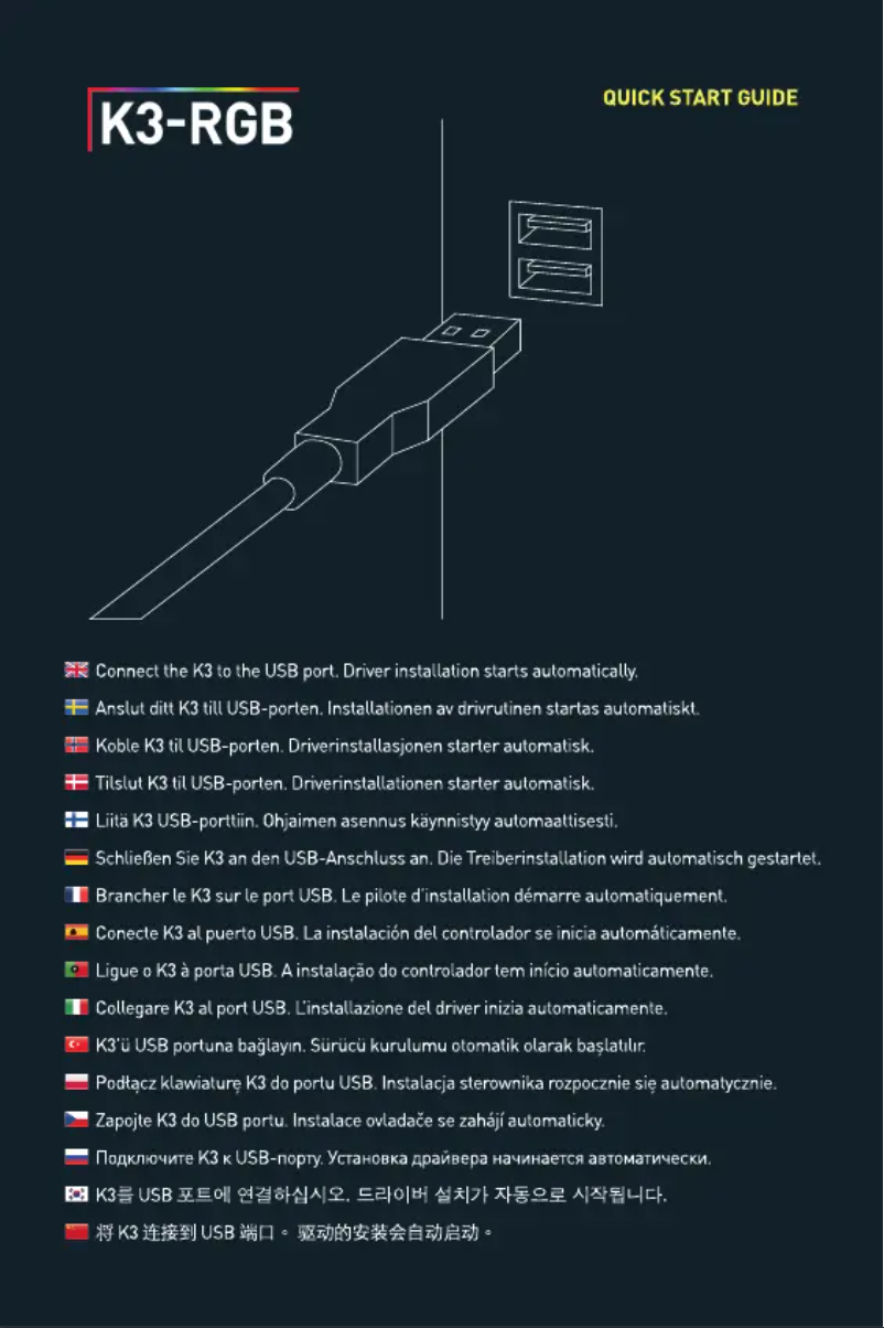 Image de la première page du manuel de l'appareil K3-RGB