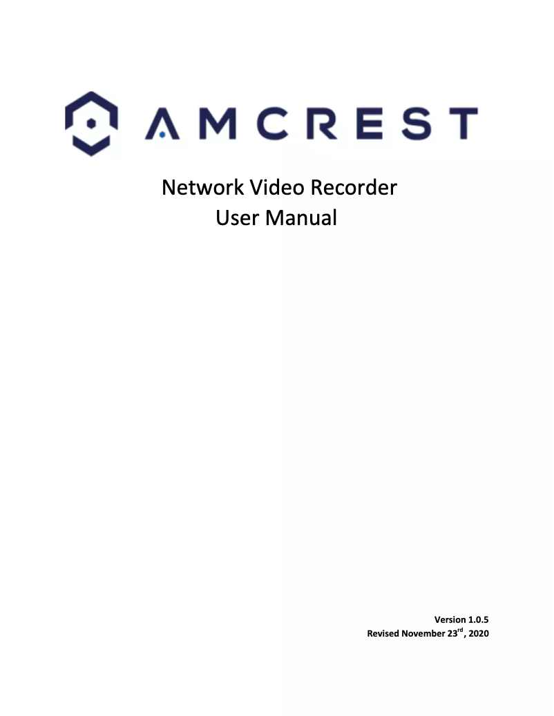 Page 1 de la notice Manuel utilisateur Amcrest NV5216E-8P