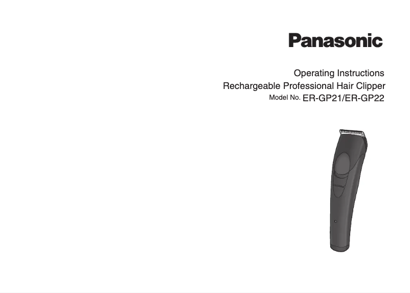 Image de la première page du manuel de l'appareil ER-GP22