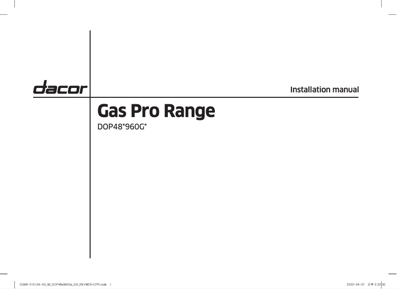 Image de la première page du manuel de l'appareil DOP48T960GS