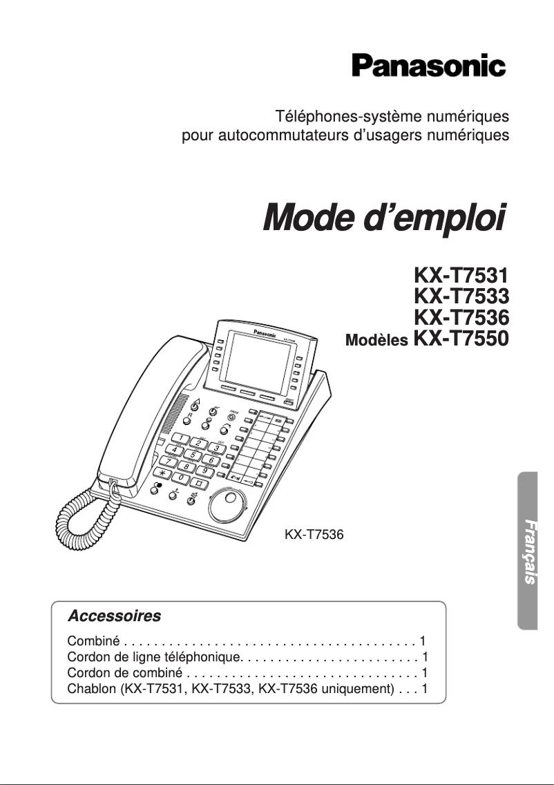 Image de la première page du manuel de l'appareil KX-T7536