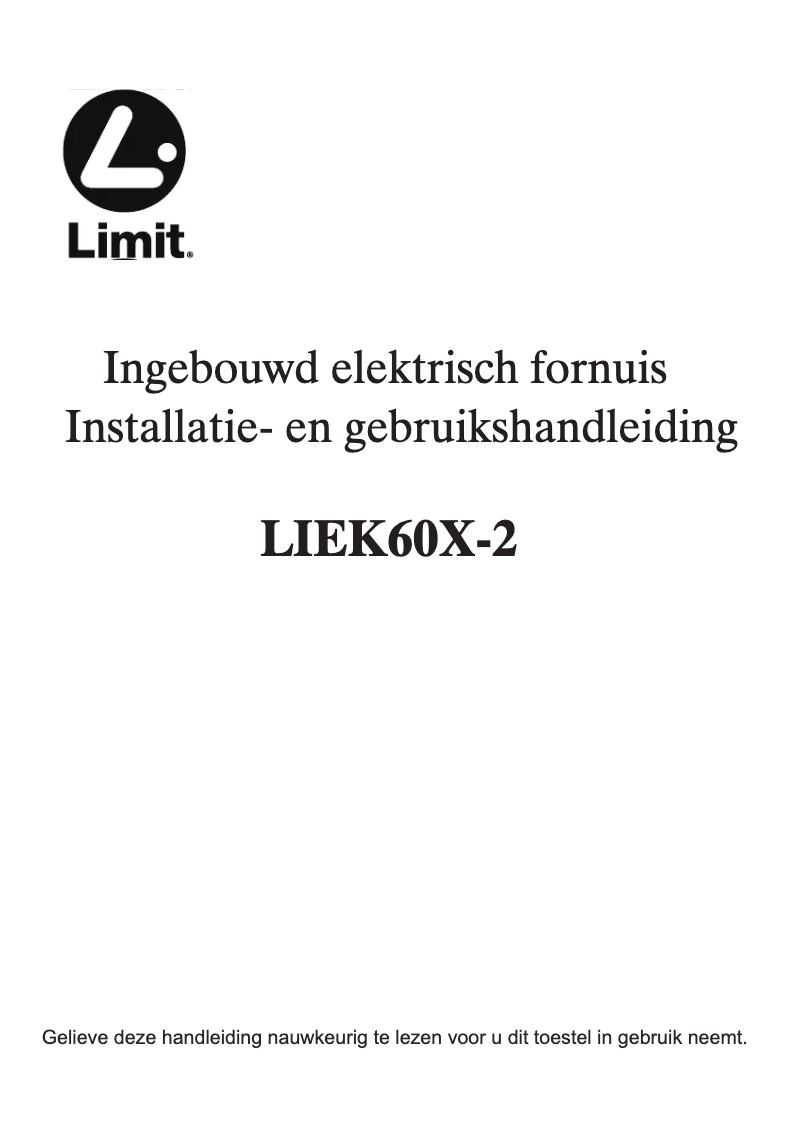 Page n°1 - Manuel utilisateur Limit LIEK60X-2