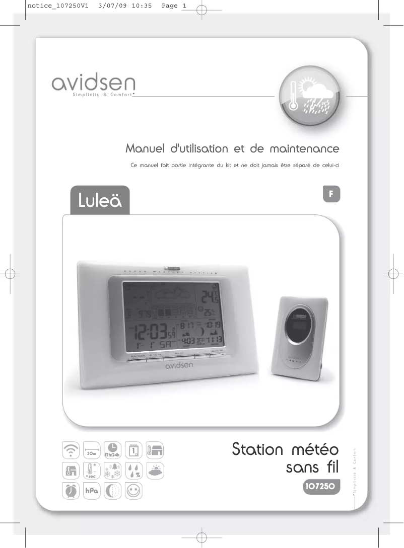 Página 1 del manual Manual de usuario Avidsen Lulea 107250