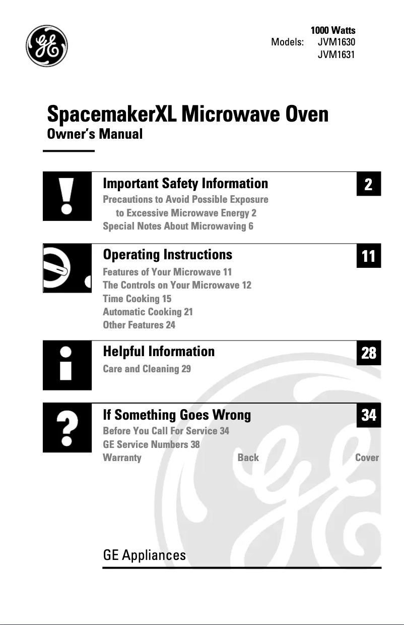 Image de la première page du manuel de l'appareil JVM1630CH