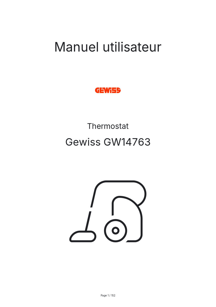 Page n°1 - Manuel utilisateur Gewiss GW14763