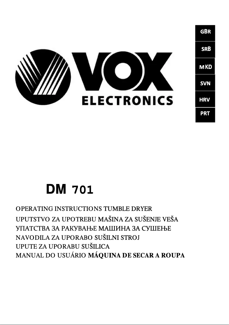 Página 1 del manual Manual de usuario VOX DM701