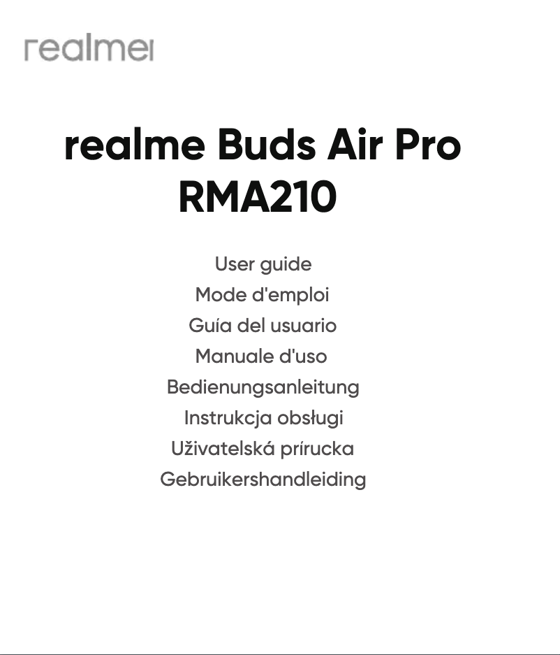 Page n°1 - Manuel utilisateur Realme Buds Air Pro