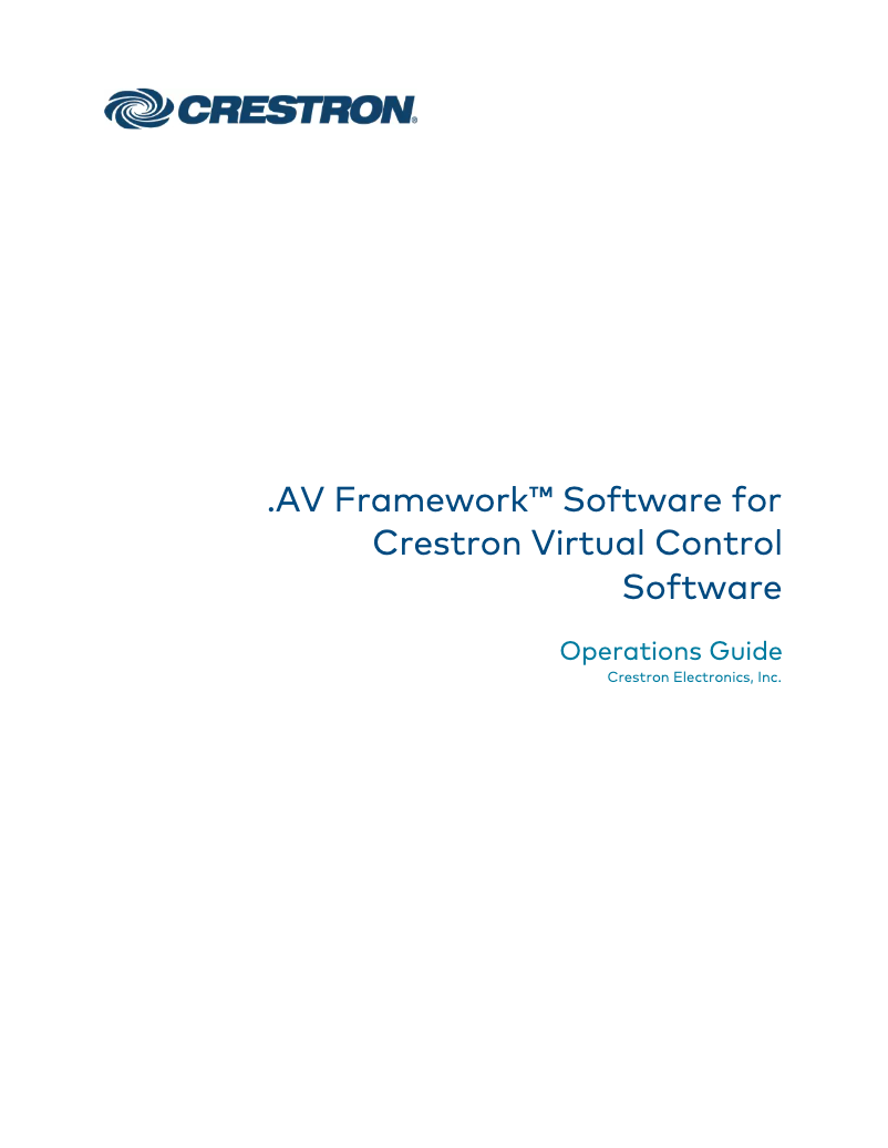 Page n°1 - Manuel utilisateur Crestron VC-4-CORE