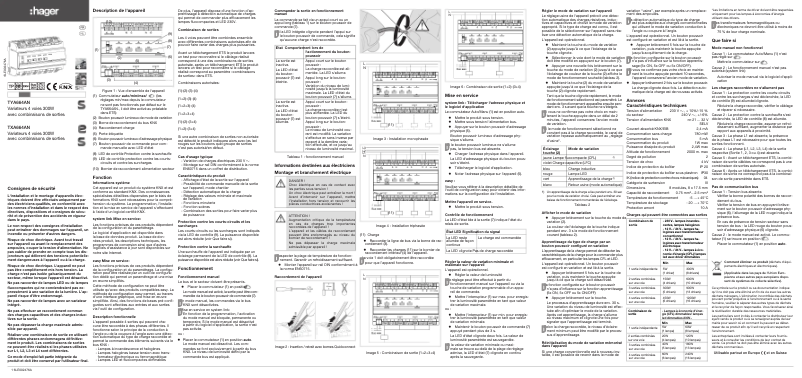 Page 1 de la notice Instructions / montage Hager TXA664AN