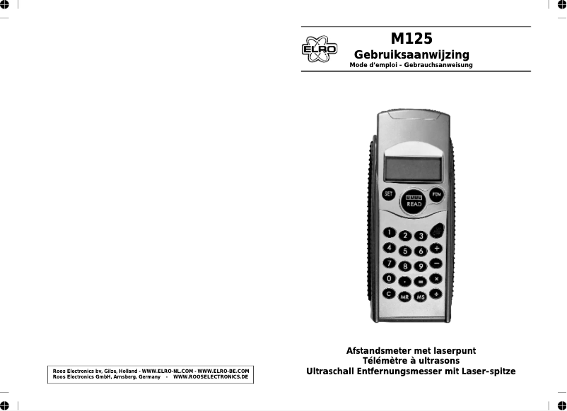 Page 1 de la notice Manuel utilisateur Elro M125