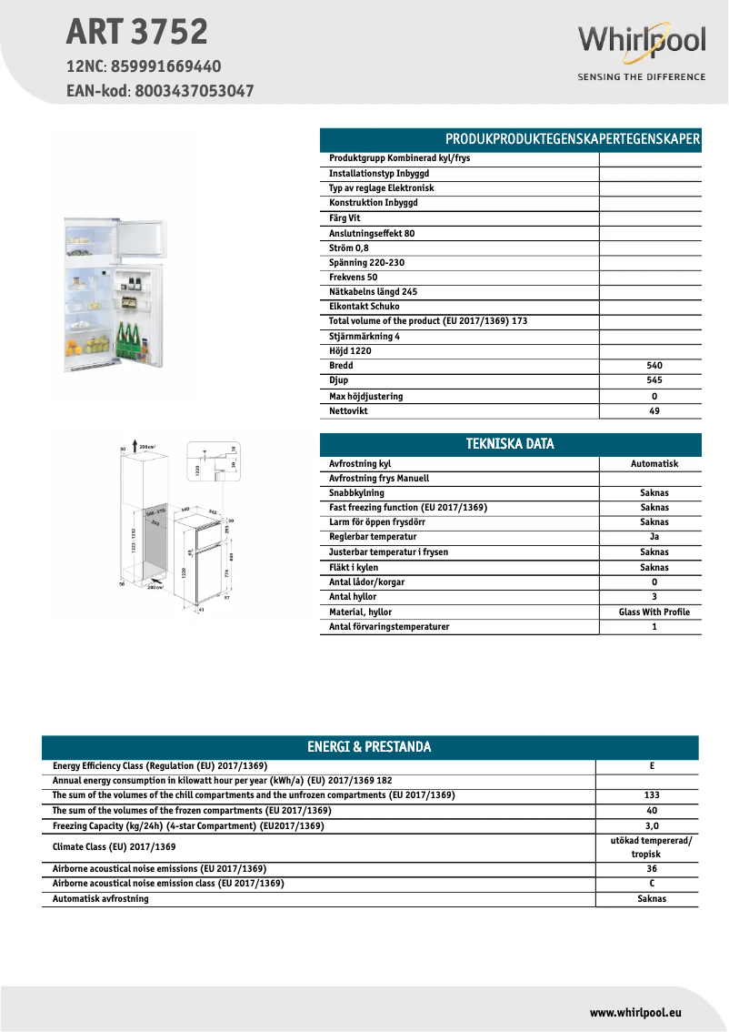 Image de la première page du manuel de l'appareil ART 3752