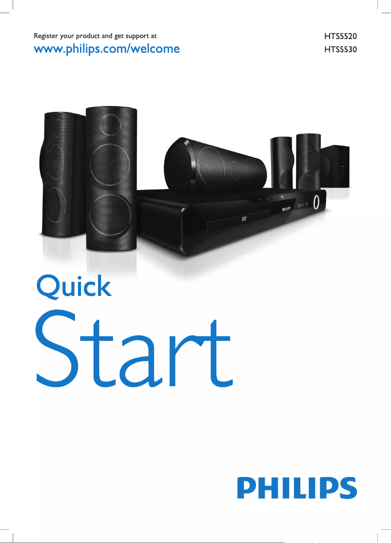 Page 1 de la notice Guide de démarrage rapide Philips HTS5520