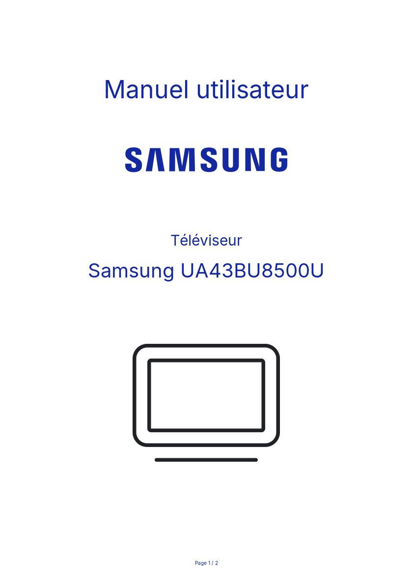 Page n°1 - Manuel utilisateur Samsung UA43BU8500U