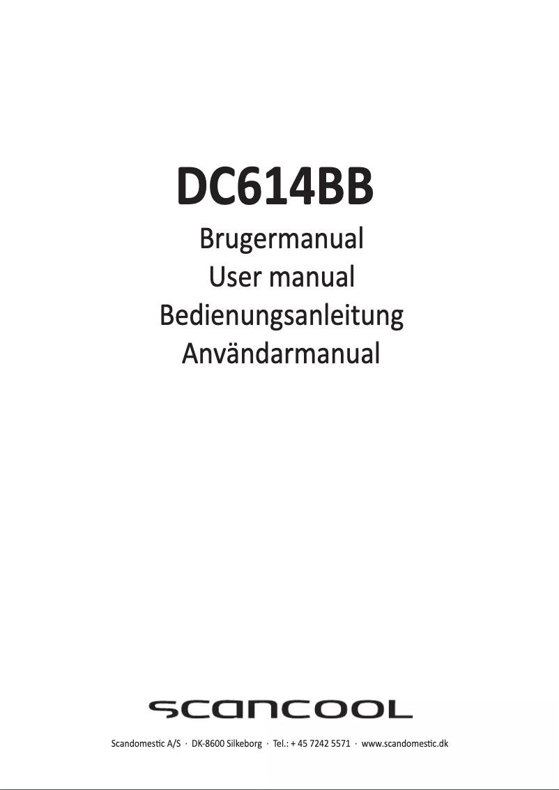 Page n°1 - Manuel utilisateur Scancool DC614BB