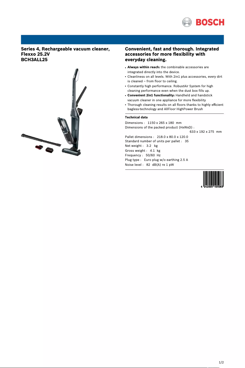 Image de la première page du manuel de l'appareil Flexxo BCH3ALL25