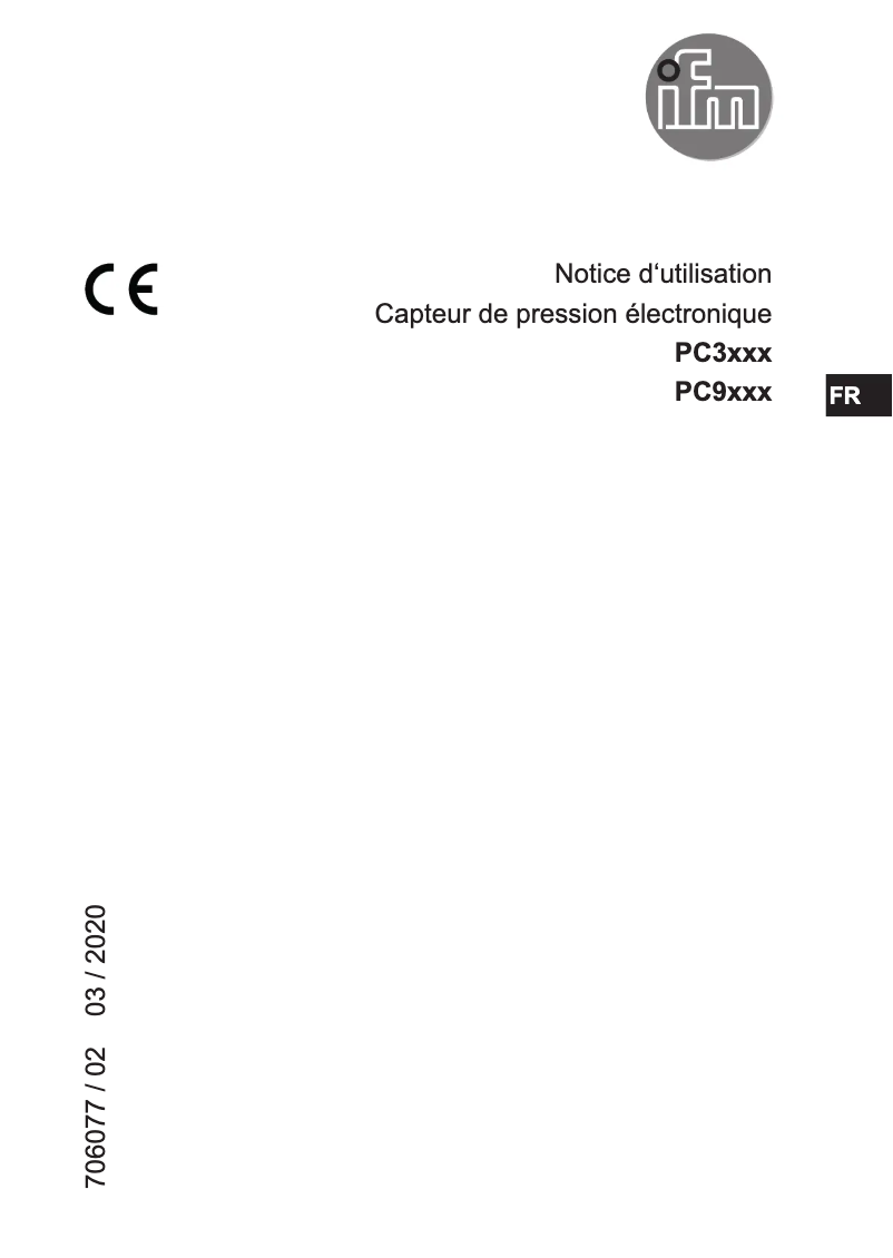 Page 1 de la notice Manuel utilisateur IFM PC9013