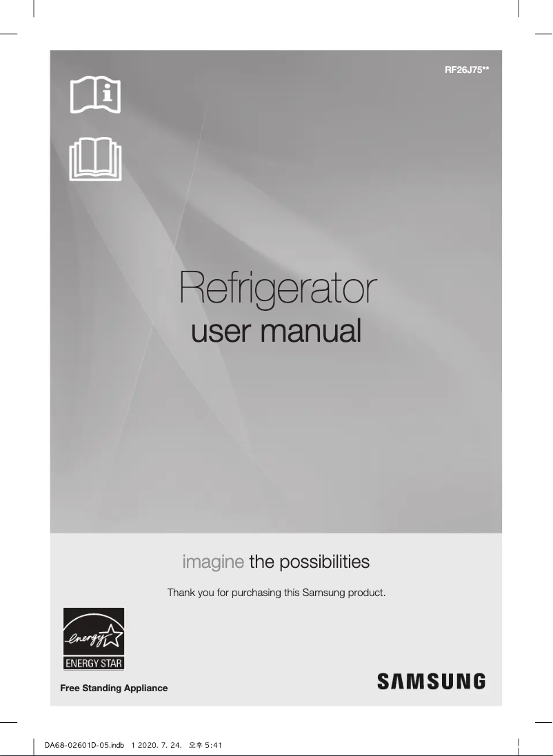 Image de la première page du manuel de l'appareil RF26J7510SR