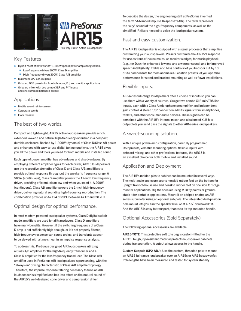 Image de la première page du manuel de l'appareil AIR15