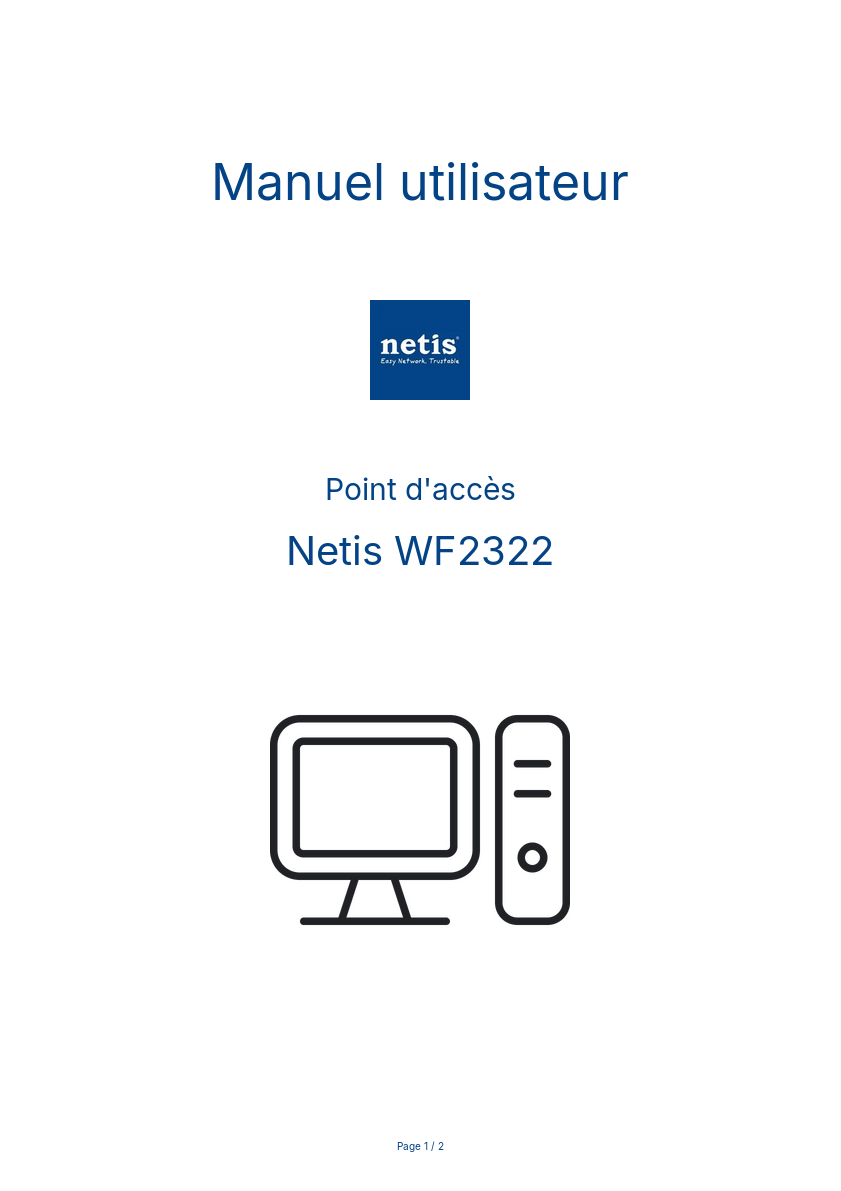 Page n°1 - Manuel utilisateur Netis WF2322