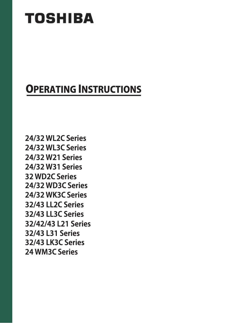 Page n°1 - Manuel utilisateur Toshiba 32WL3C63DA