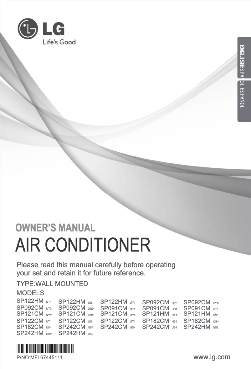 Page 1 de la notice Manuel utilisateur LG SX122CD