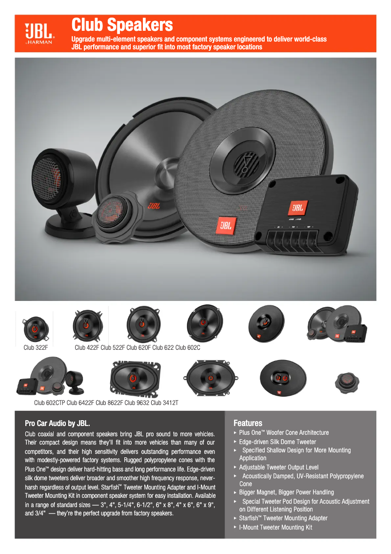 Page 1 de la notice Manuel utilisateur JBL Club 522F