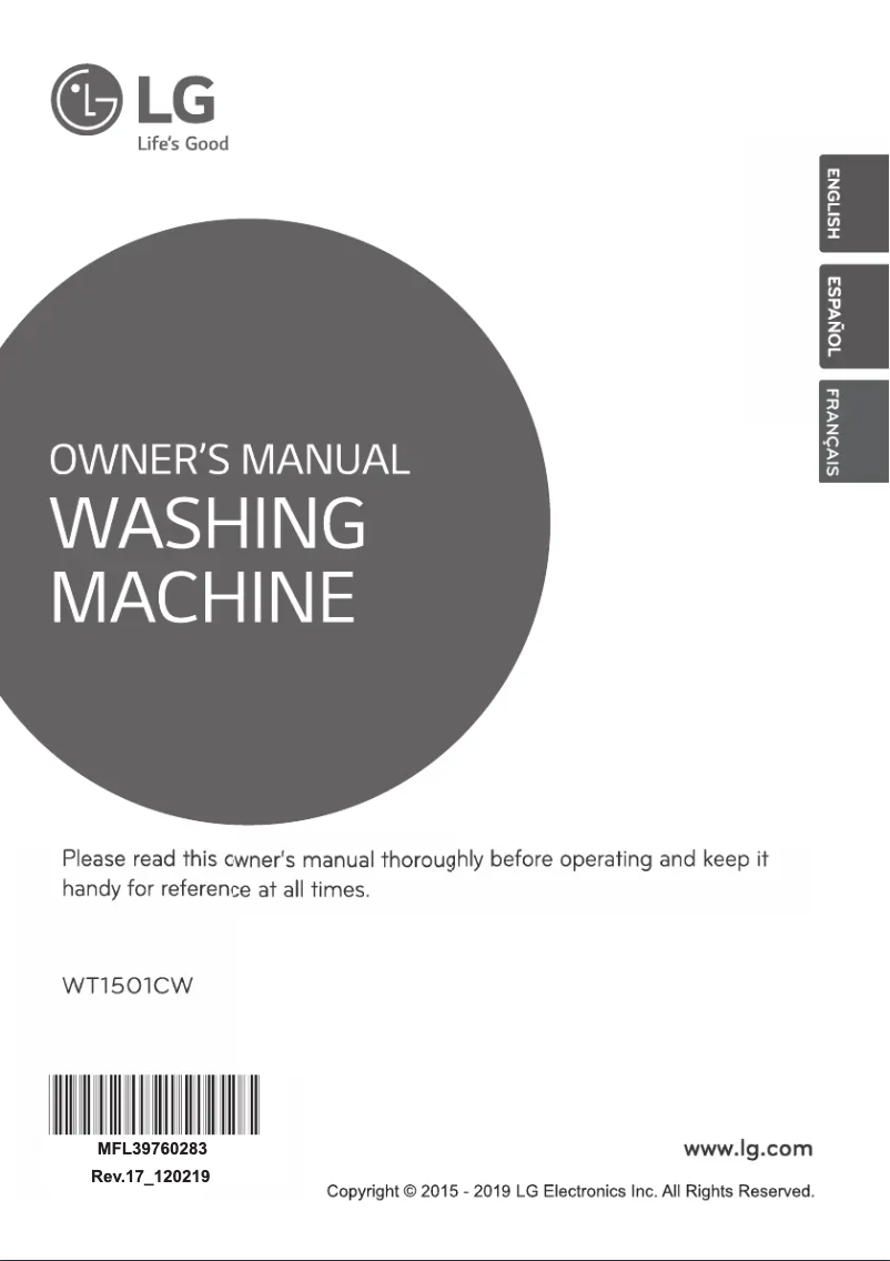 Página 1 del manual Manual de usuario LG WT1501CW