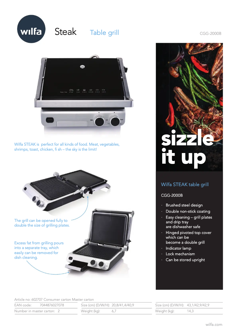 Image de la première page du manuel de l'appareil Steak CGG-2000B