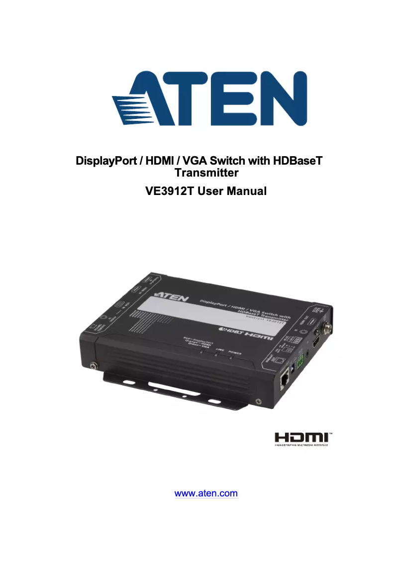 Página 1 del manual Manual de usuario ATen VE3912