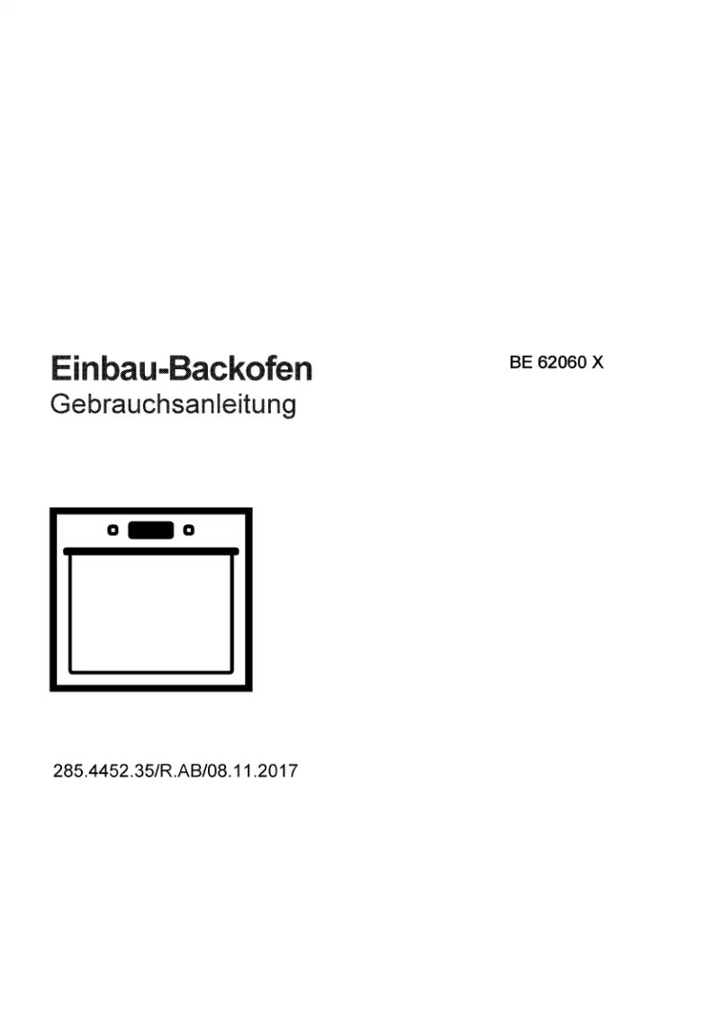 Page 1 of the manual User Manual Elektra Bregenz BE 62060 X