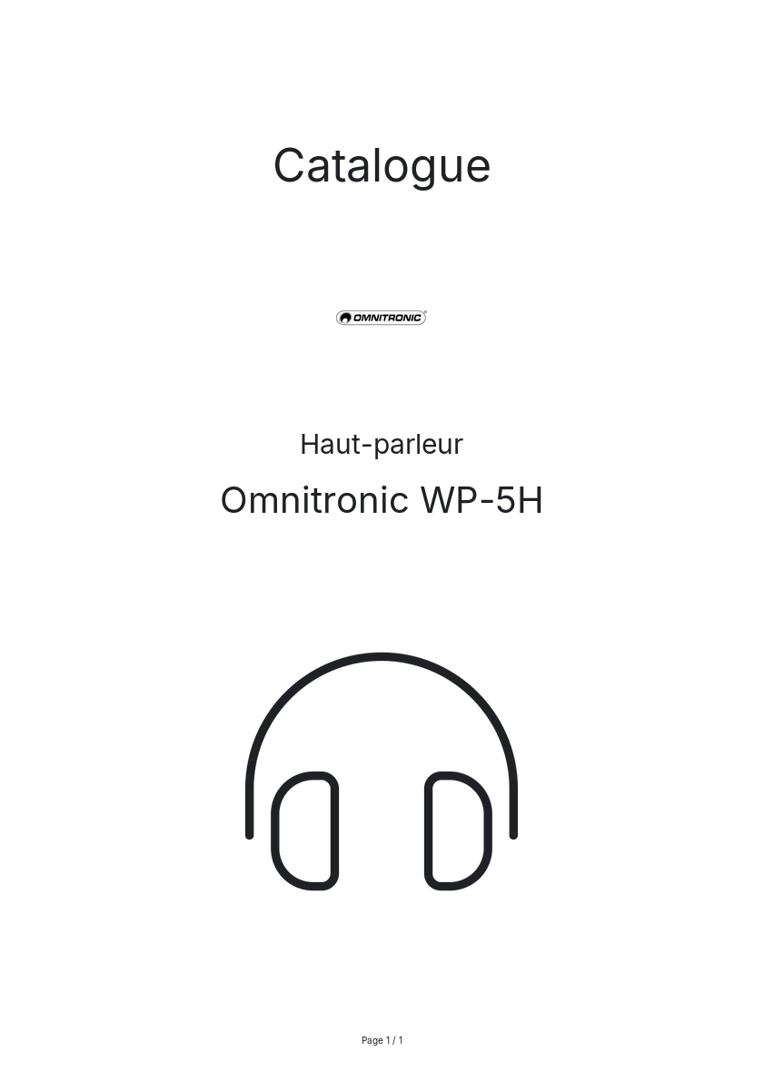 Image de la première page du manuel de l'appareil WP-5H